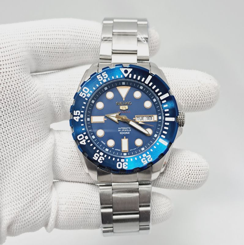 Seiko 5 Sports Steel Blue Bazel Blue Dial Swiss Automatic Watch