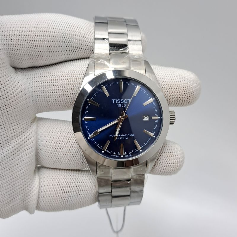 Tissot Gentleman Powermatic 80 Silicium Steel Blue Dial Swiss Automatic Watch
