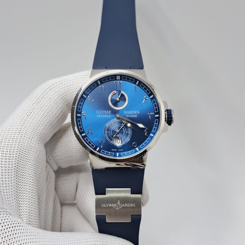 Ulysse Nardin Marine Torpilleur Steel Blue Dial Blue Rubber Strap Swiss Automatic Watch