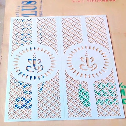 12 Mm White Glossy Mandir Background MDF Jali