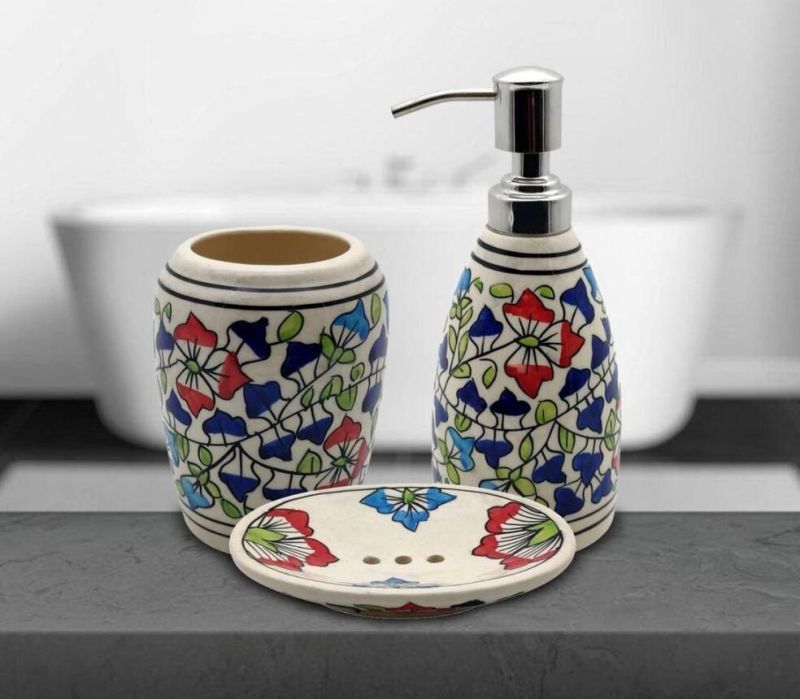 Ceramic Hand Painted Bathroom Set