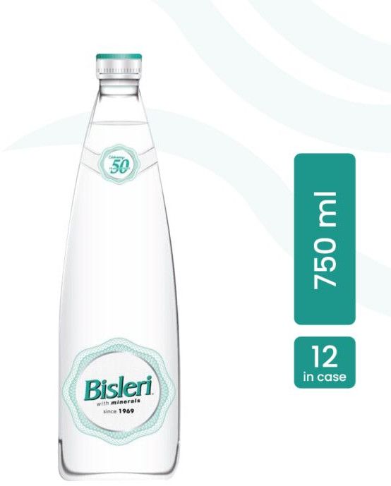 Bisleri Drinking Water 750ml Glass Water Bottles