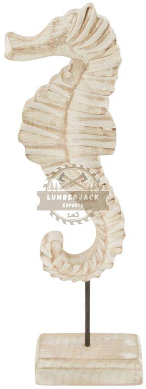 Decorative Wood Mounted Nautical Seahorse Sculpture