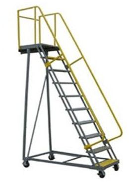 Grey Stainless Steel Trolley Step Ladder, Height : 10ft