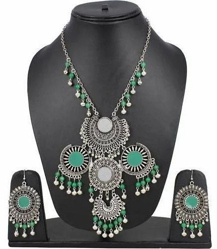 Oxidised Silver Necklace Set Versatile For Casual Or Occasional