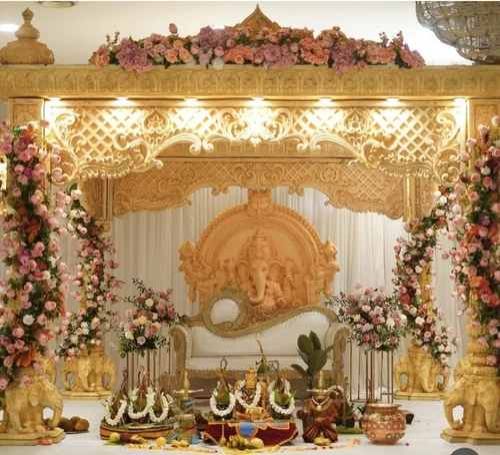 Fiber Wedding Mandap, Color : Golden