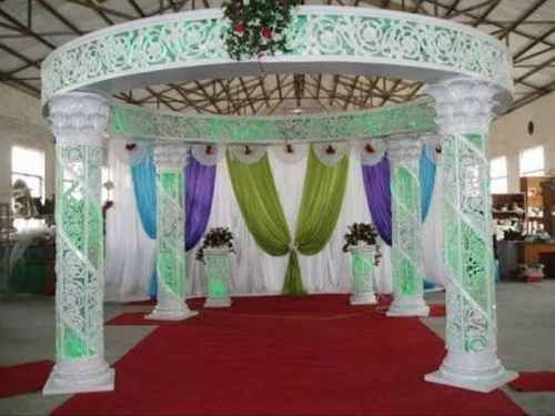 White Open Fiber Wedding Mandap