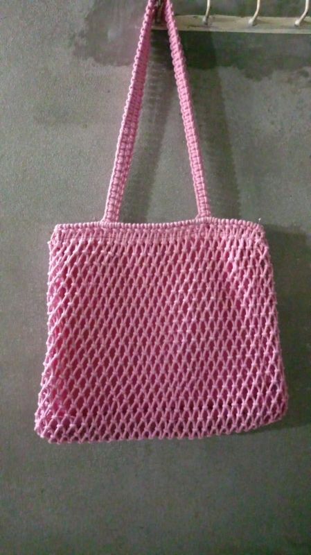 Pink Macrame Shoulder Sling Bag