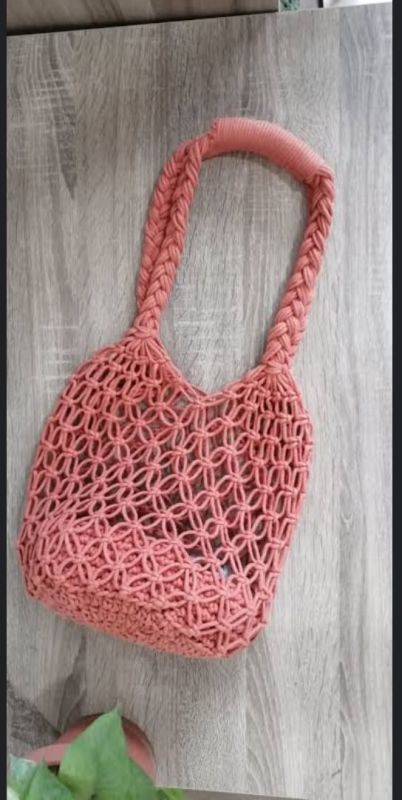 Trending Pink Macrame Tote Bag