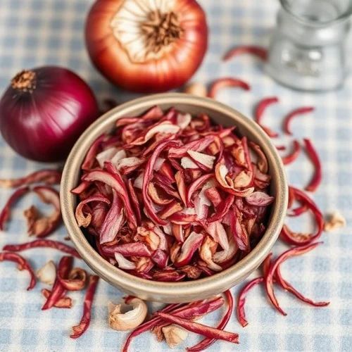 Dehydrated Red Onion Flakes, Packaging Size : 5-25kg for Cooking