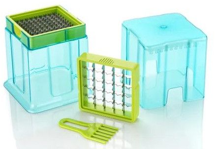 Stainless Steel 2 In 1 Potato Chipser, Color : Blue, Green