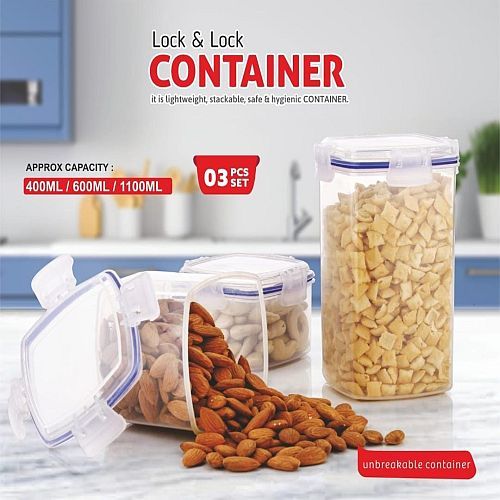 Plastic Airtight Container, Shape : Square For Food Storage