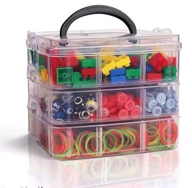 Plastic White 3 Layer With 18 Grid Storage Box