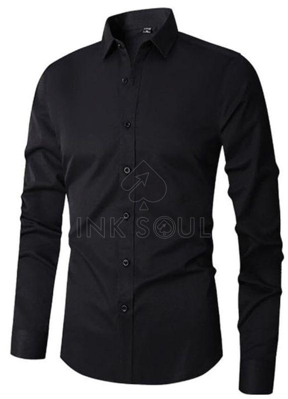 Mens Black Cotton Shirts