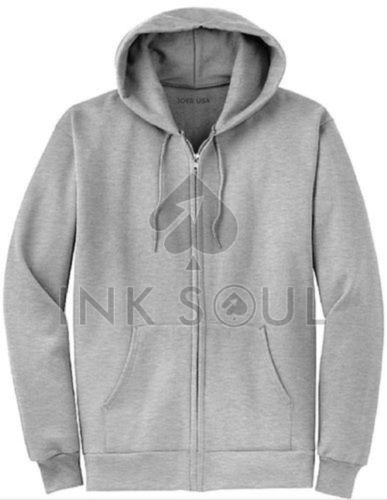 Mens Grey Cotton Hoodies
