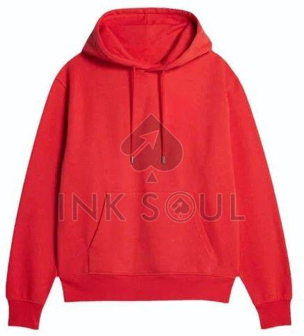 Mens Red Cotton Hoodies