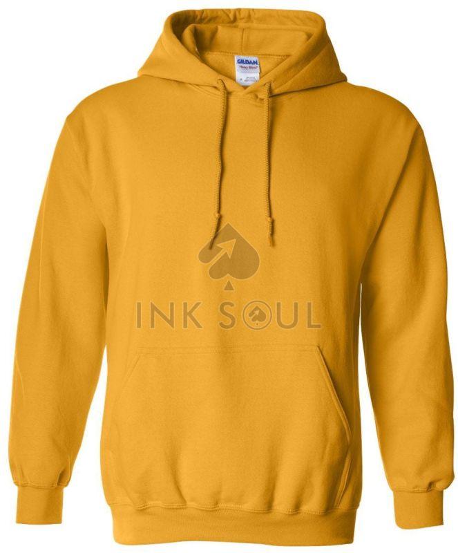 Mens Yellow Cotton Hoodies
