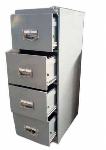 Powder Coated 4 Drawers Mild Steel File Cabinet, Color : Grey