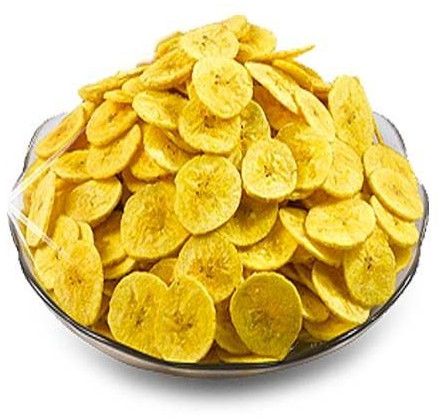 Palm Oil Raw Banana Chips, Color : Yellow, Taste : Sweet & Salty