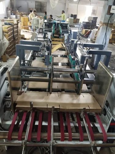 Semi Automatic Lunch Box Pasting Folder Gluer Machine, Voltage : 5KW