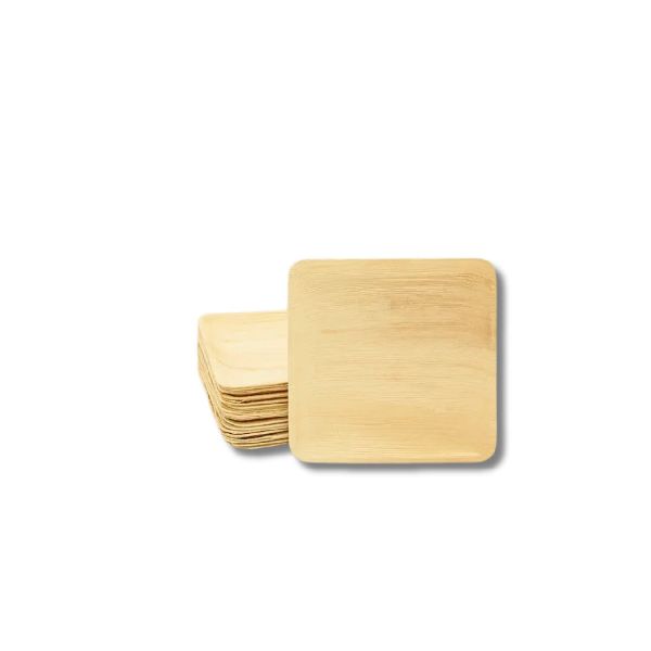 Printed Polished Wood Areca Palm Leaf Plates