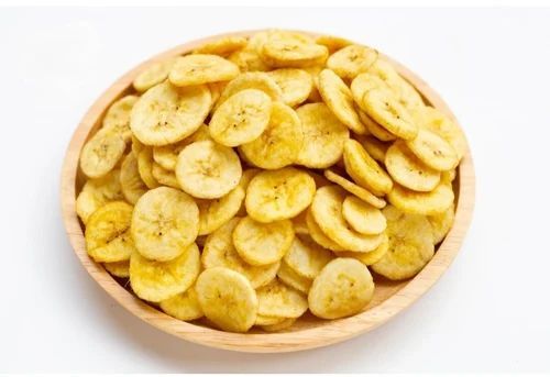Roasted Crispy Maggi Flavour Banana Chips, Color : Yellow