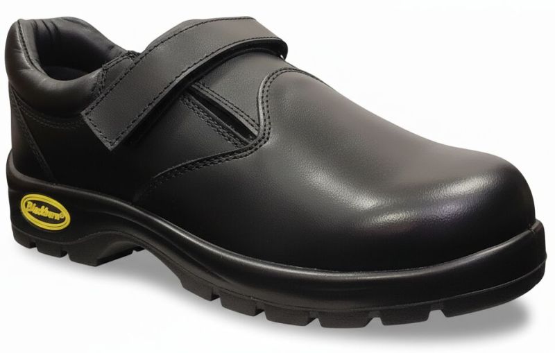 Smooth Black Leather Ladies Safety Shoes-L1635SD
