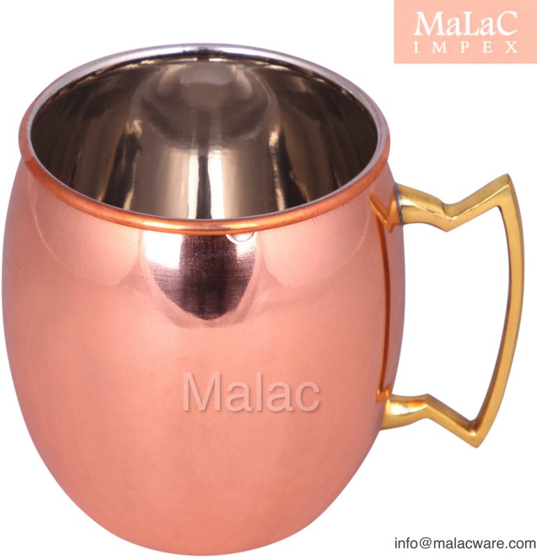 500ml Moscow Mule Mug- Pure Copper with Nickel Lining
