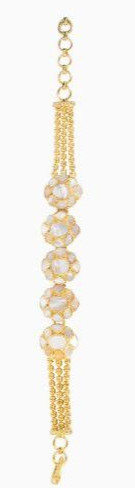 92.5 Sterling Silver Mother OF Pearls Bracelet, Color : Gold, White