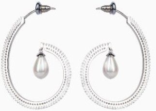 Swarovski Earrings, Color : Silver, White Elegant