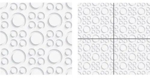 White Circle Design Polished Vitrified Tiles