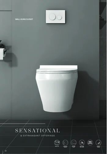 White Wall Hung Toilet Seats