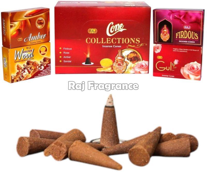 Collection Red Rose Golden Wood Amber Dhoop Cone