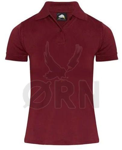 Ladies Cotton Maroon Polo T-Shirt Xs, XL Everyday Wear