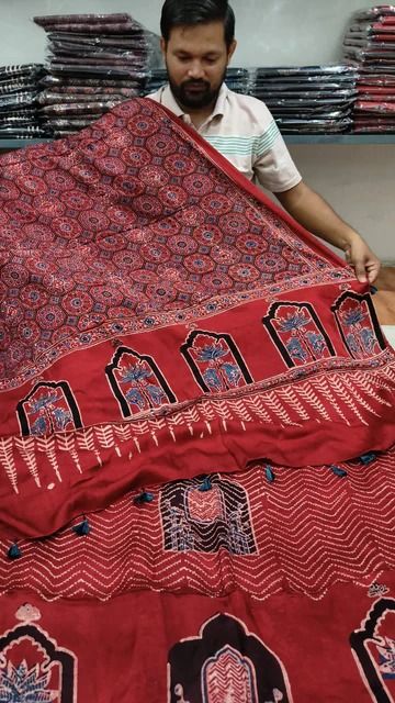 Vanaspati Ajrakh Hand Block Printed Unstitched Suit