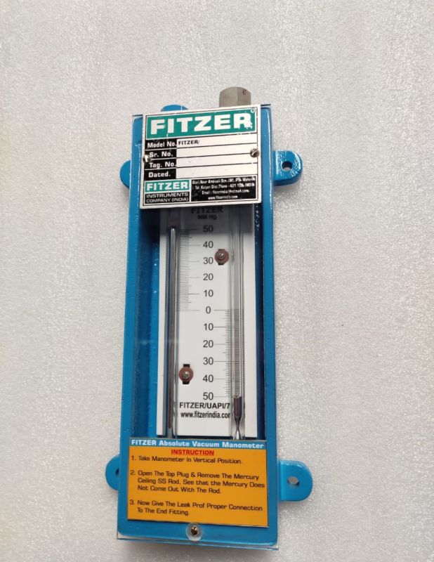 U Tube Absolute Pressure Mercury Filled Manometer