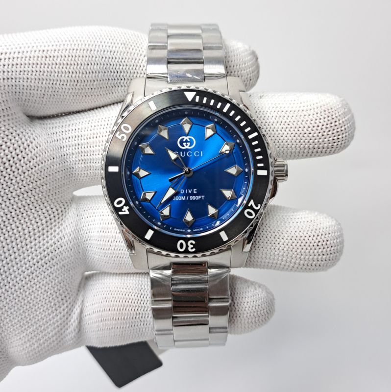 Gucci Dive YA136357 Blue Dial Stainless Steel Swiss Watch