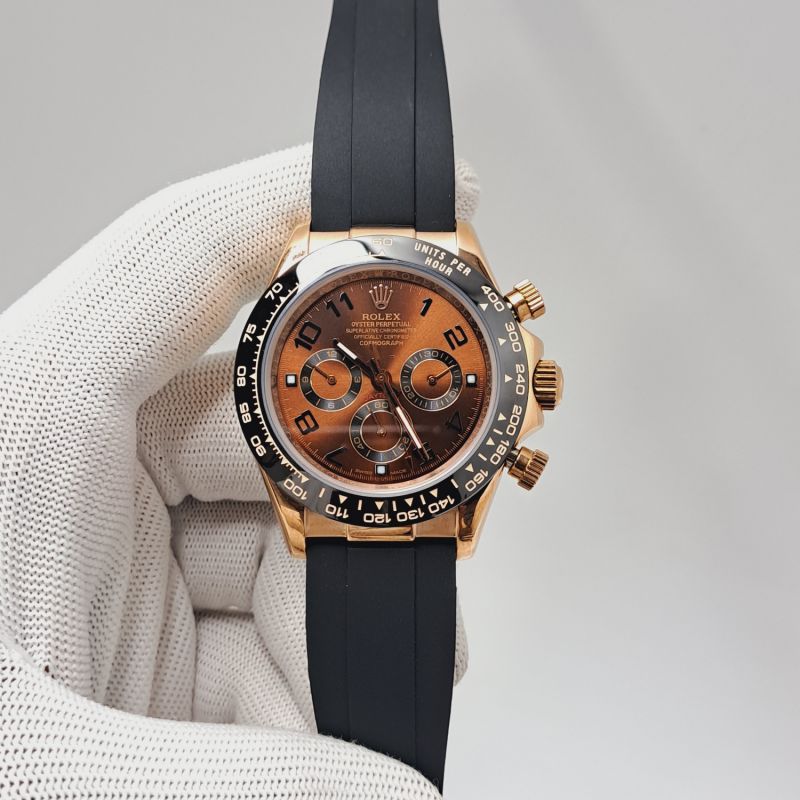 Rolex Oyster Perpetual Cosmograph Daytona Rubber Strap Brown Dial Automatic Watch