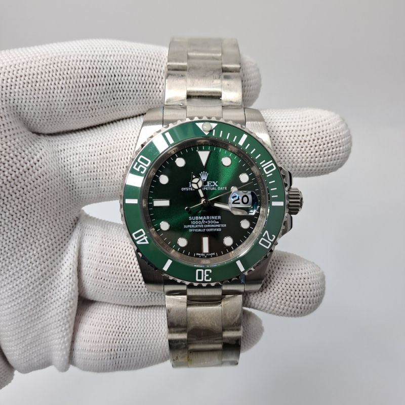 Rolex Submariner Silver Green Dial Swiss Automatic Watch (Premium Quality)