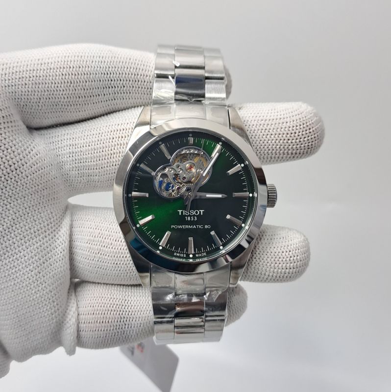 Tissot Gentleman Powermatic 80 Open Heart Green Dial Swiss Automatic Watch