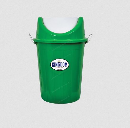 PVC Green And White Plastic Swing Dustbin
