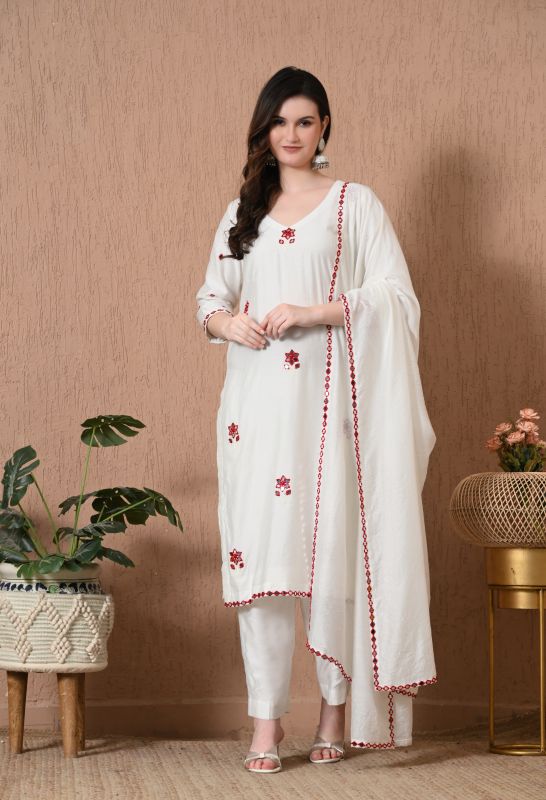 Cotton Handwork Unstitched Salwar Suit