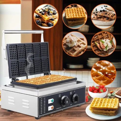 Stainless Steel 10 Slot Biscuit Waffle Machine, Voltage : 220V