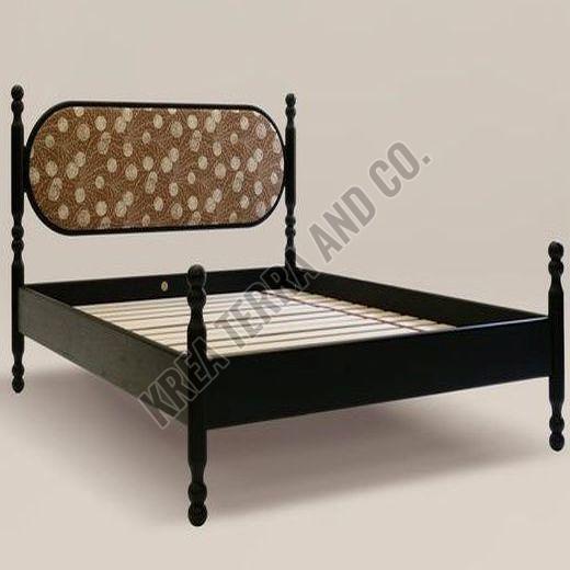 Black Modern Wooden Double Bed