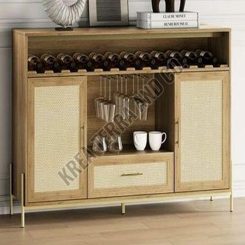 Wooden Bar Cabinet, Color : Beige Modern for Storage Display
