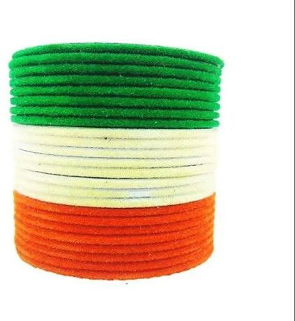 Glamm Hub Tiranga Velvet Metal Bangles 2.4 2.6 2.8