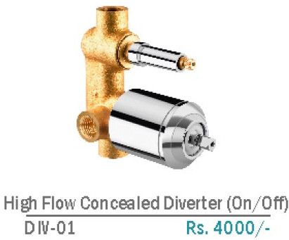 Chrome Plated DIV-01 Brass High Flow Concealed Diverter