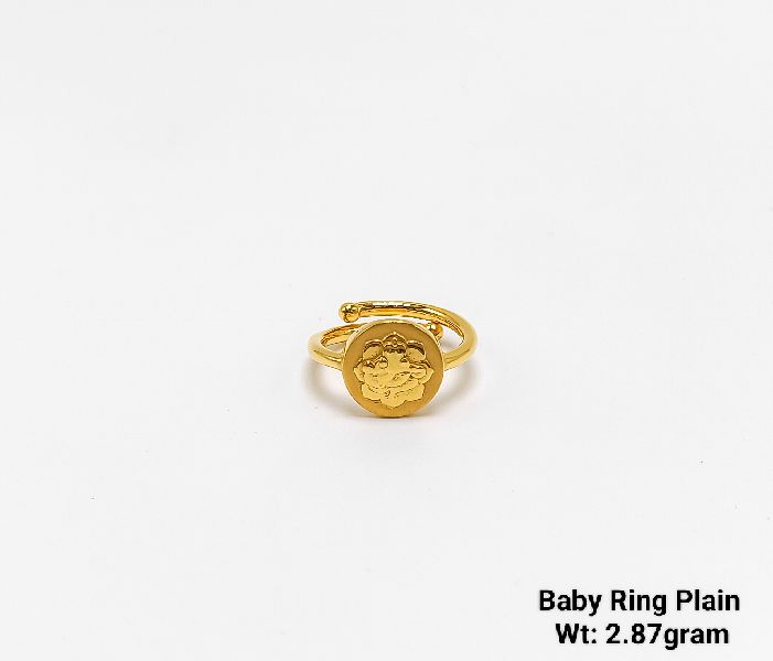 22KT New Design Gold Baby Ring Plain