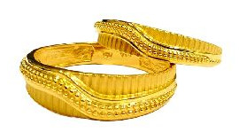 22KT New Design Gold Couple Ring Plain