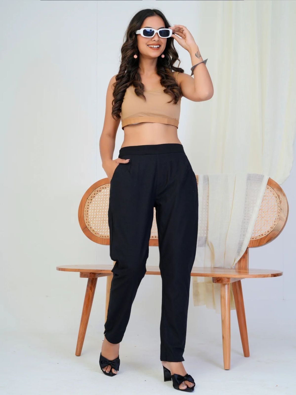 Black Comfortable Women Cotton Pant